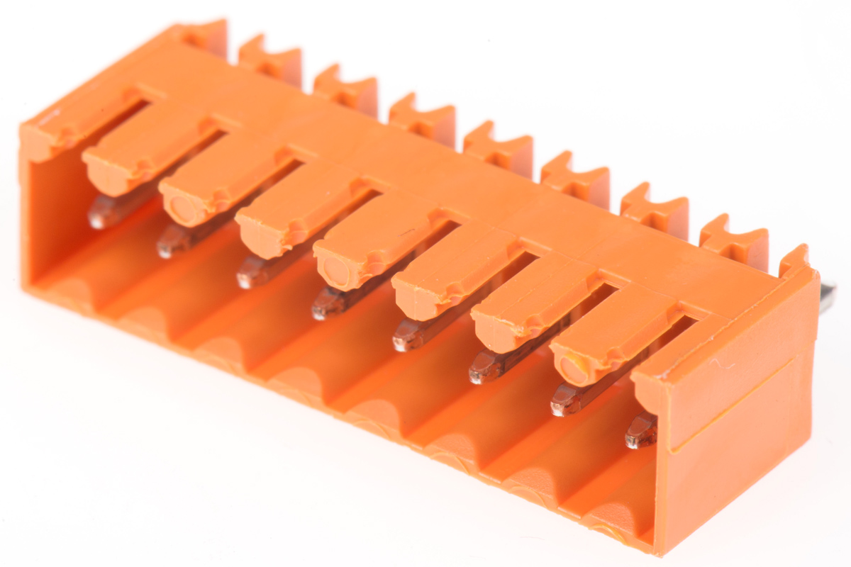 Weidmuller, 3.5mm Pitch, OMNIMATE SL, 8 Way, , Pluggable Terminal Block, Header, Through Hole, Solder Termination,