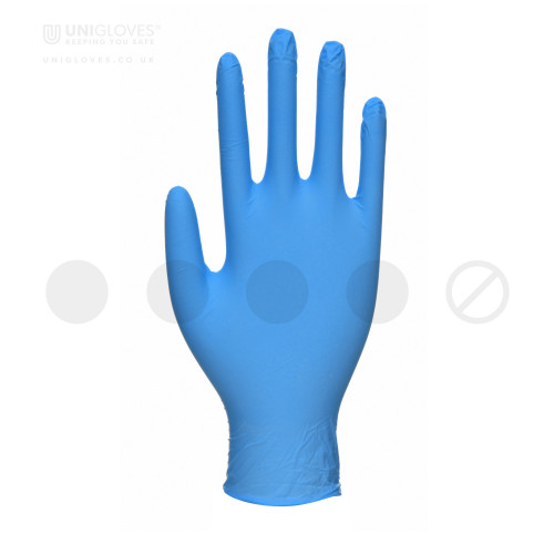 Unigloves GS004* Blue Powder-Free Nitrile Disposable Gloves, Size XS, 200 per Pack