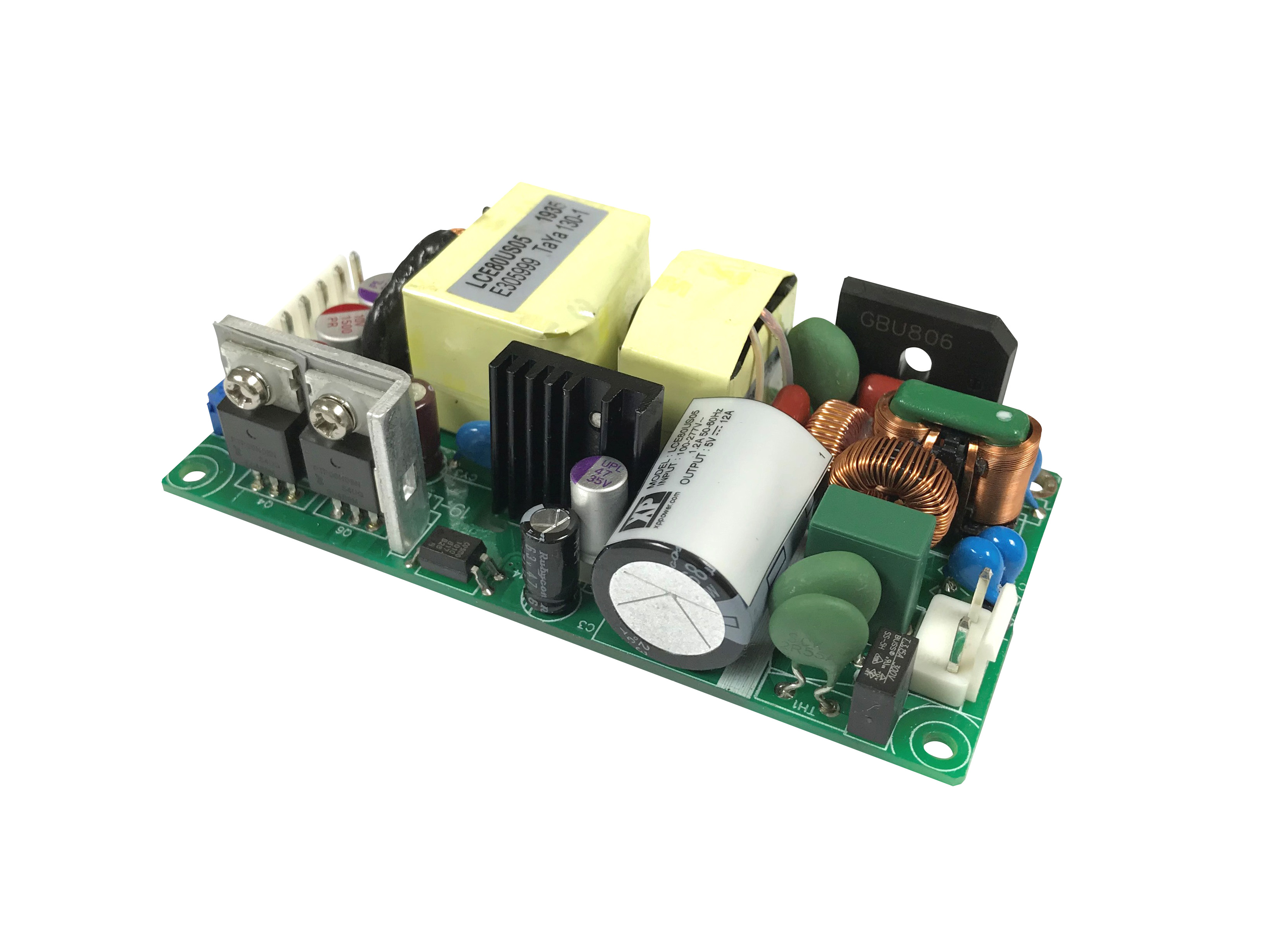 XP Power Switching Power Supply, LCE80PS15, 15V dc, 5.33A, 80W, 1 Output, 115/230V ac Input Voltage