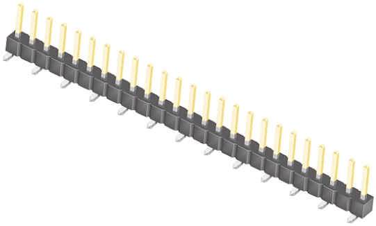Samtec TSM Series Straight Surface Pin Header, 25 Contact(s), 2.54 mm Pitch, 1 Row, Unshrouded