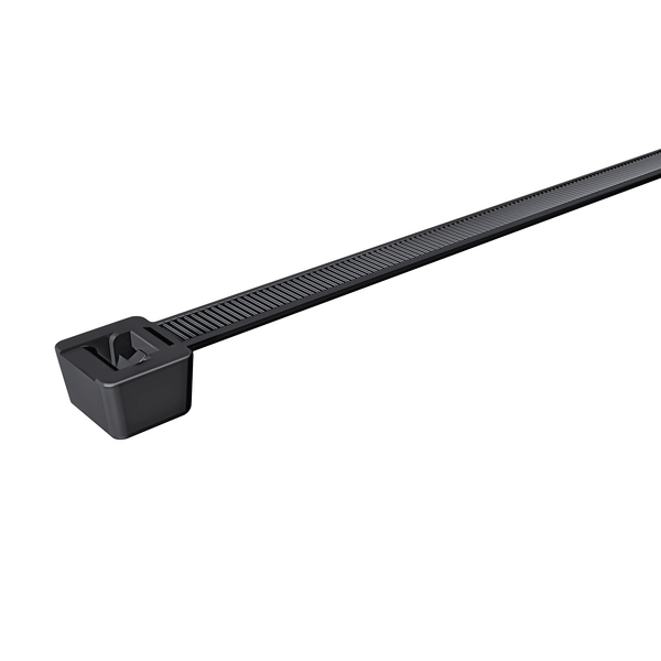 HellermannTyton Cable Tie, 380mm x 7.6 mm, Black Polyamide 6.6 (PA66), Pk-100