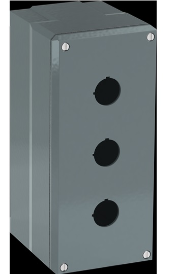 ABB Grey Aluminium Modular Metal Push Button Enclosure - 3 Hole