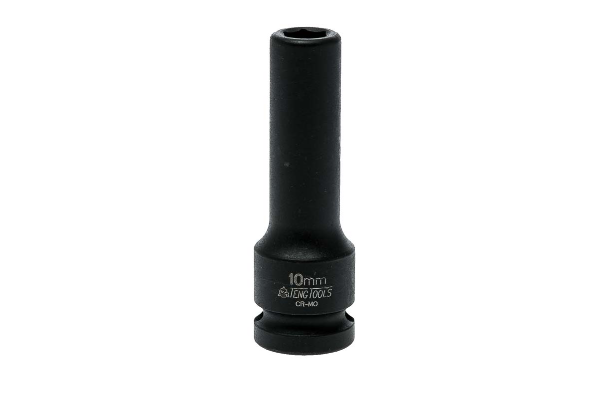 Teng Tools 10 mm, 10 mm, 1/2 in Drive Impact Socket, 17 mm length