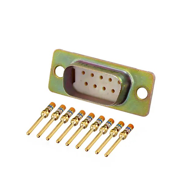 Amphenol India M24308 9 Way Panel Mount D-sub Connector Plug, 2.77mm Pitch, with 4-40 Screw Locks