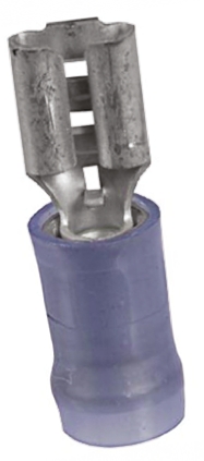 TE Connectivity PIDG FASTON .187 Blue Insulated Female Spade Connector, Receptacle, 4.75 x 0.51mm Tab Size, 1.3mm² to