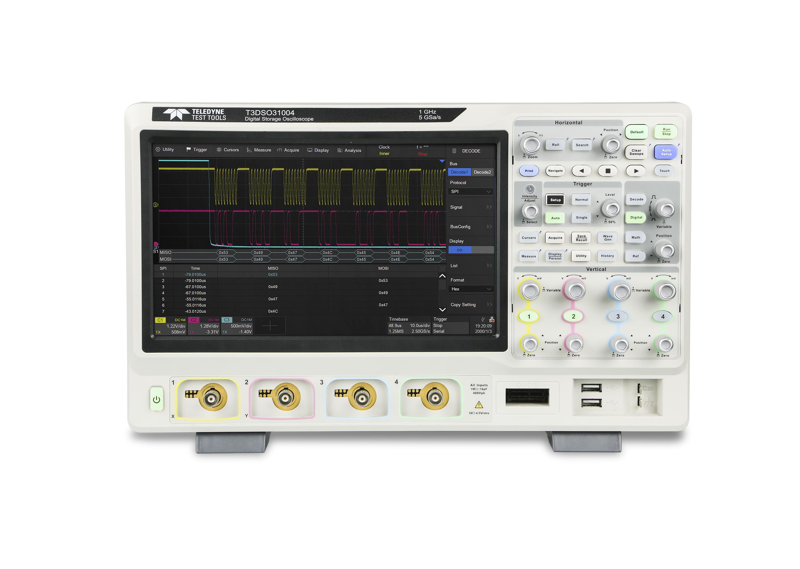 Teledyne LeCroy T3DSO3504 T3DSO3000 Series, 500MHz Bench Oscilloscope, 4 Analogue Channels, 16 Digital Channels