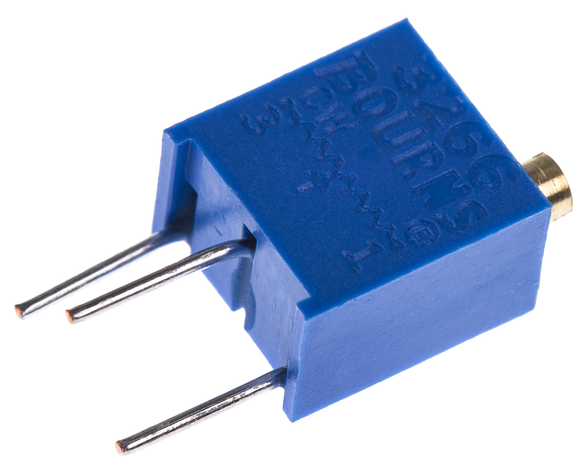 50kΩ, Through Hole Trimmer Potentiometer 0.25W Top Adjust Bourns, 3266