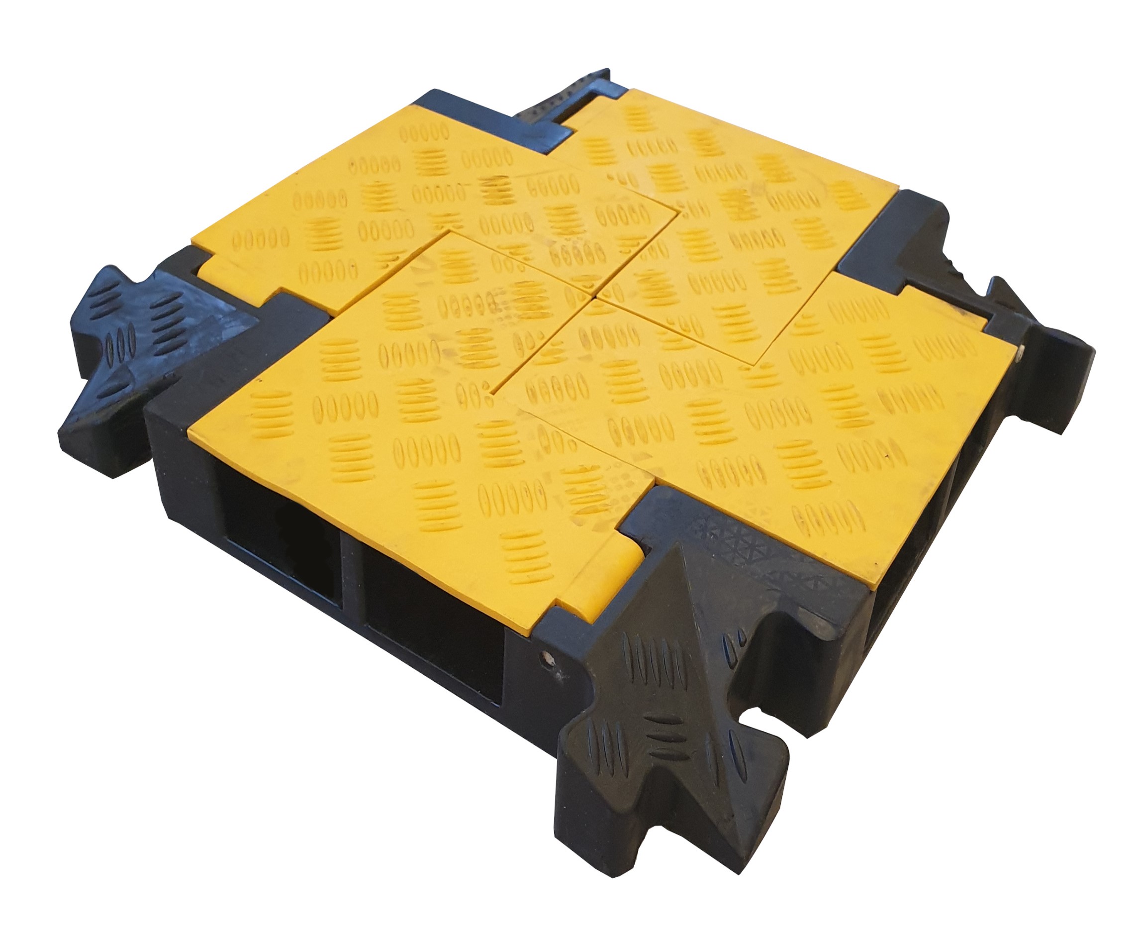RS PRO 250mm Black/Yellow Cable Cover in Rubber, 38 x 35mm Inside dia.