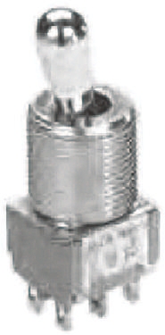 TE Connectivity Toggle Switch, Panel Mount, (On)-Off-(On), DPDT, Solder Terminal