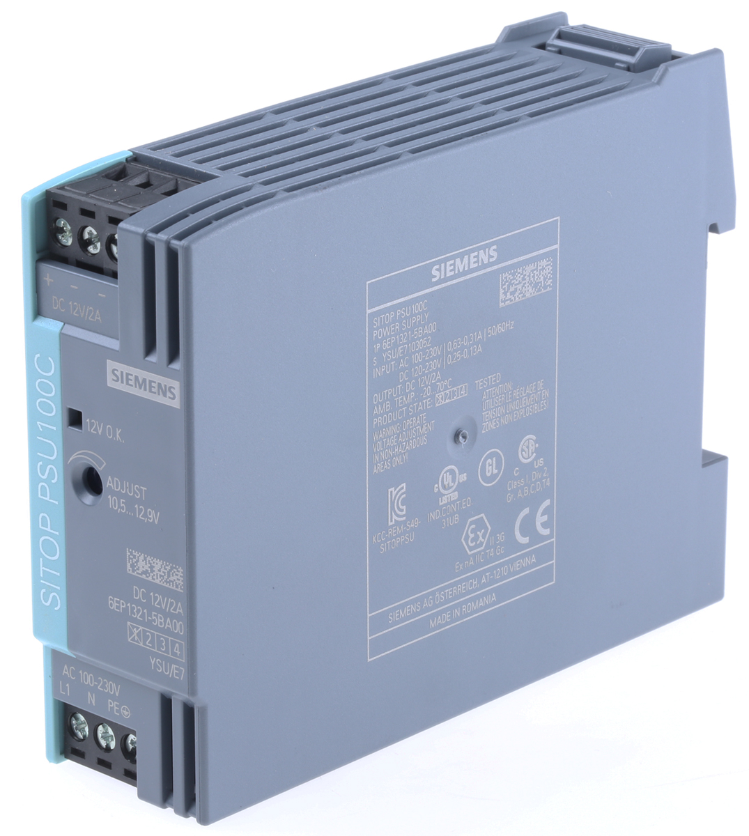 Siemens SITOP PSU100C Switched Mode DIN Rail Power Supply, 100 → 230 V ac / 110 → 300V dc ac, dc Input,