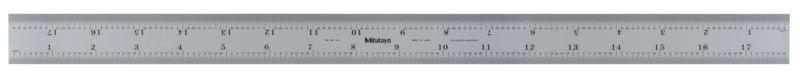 Mitutoyo 450mm Steel Imperial, Metric Ruler, With UKAS Calibration