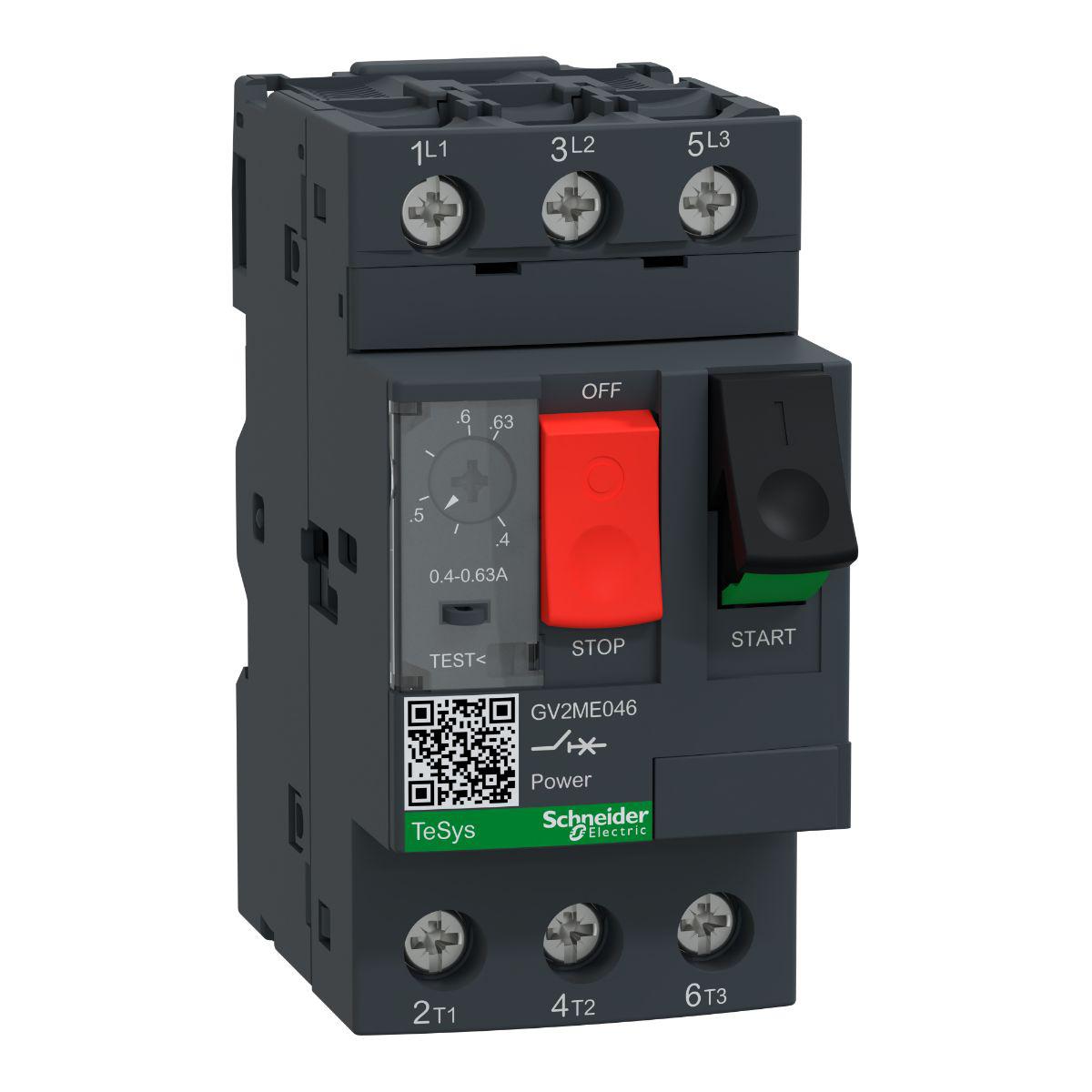 Schneider Electric 0.4 → 0.63 A TeSys Motor Protection Circuit Breaker, 690 V
