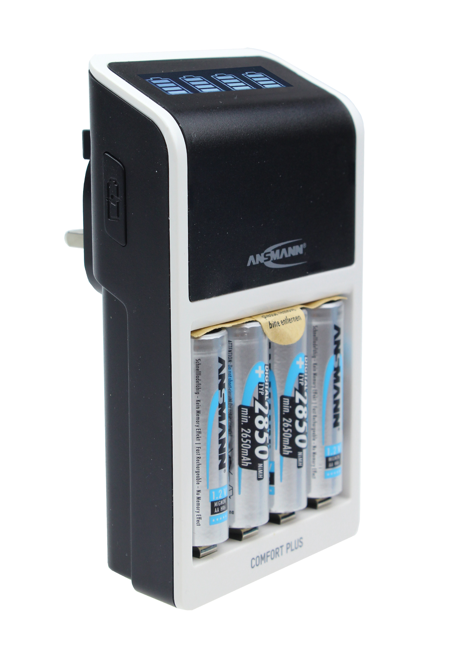 Ansmann 1001-0094-44-03520 Battery Charger For NiMH 9V, AA, AAA 4 Cell with UK plug, Batteries Included
