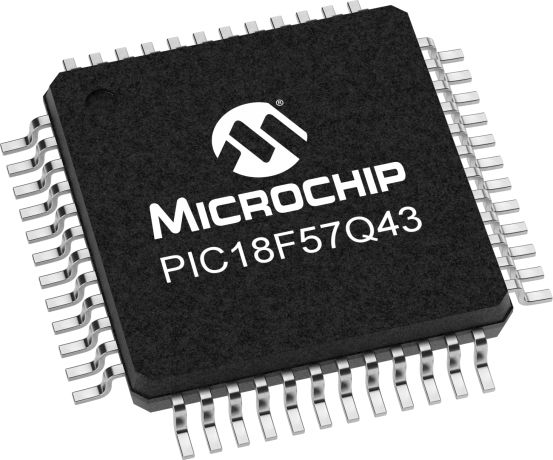Microchip PIC18F57Q43-I/PT, 8 bit PIC18F, PIC18-Q43 Microcontroller, 64 MHz, 128kB FLASH, 64-Pin TQFP