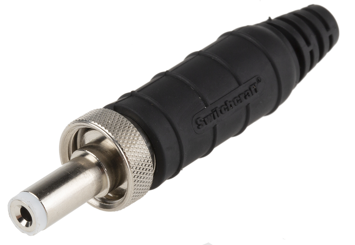 Switchcraft, S762KS DC Plug Rated At 5.0A, Cable Mount, length 57mm, Nickel, IP68