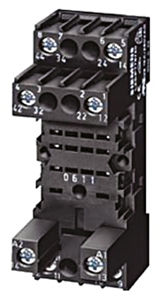 Siemens Snap-On Rail Mount Relay Socket, for use with 2 Changeover Contacts