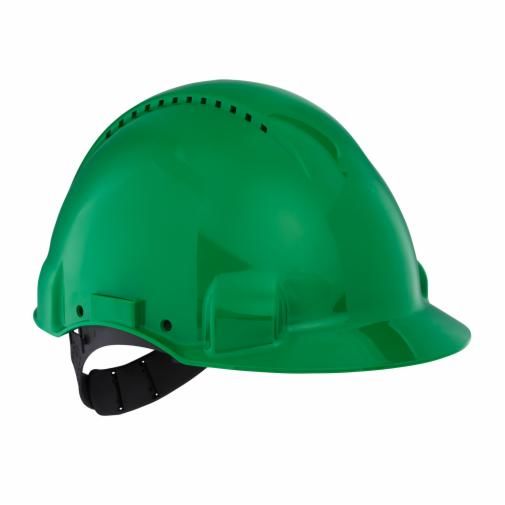 3M G3000 Green Hard Hat , , Ventilated