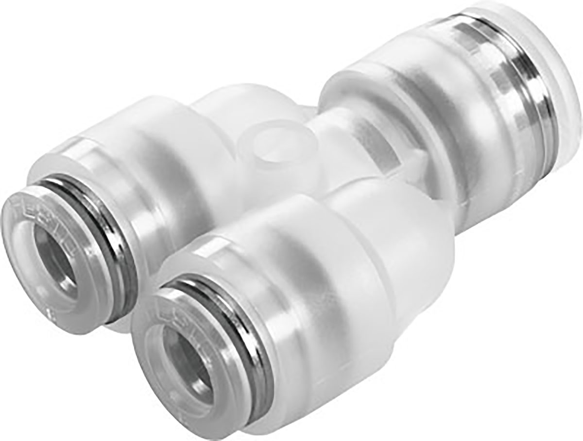 Festo NPQP Series Y Tube-to-Tube Adaptor, Push In 8 mm to Push In 6 mm, Tube-to-Tube Connection Style, 133125