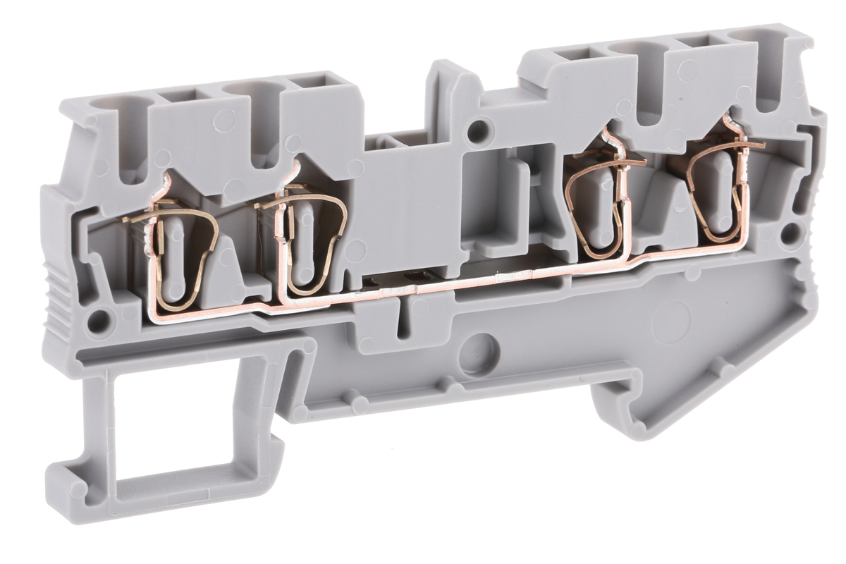Phoenix Contact ST 2.5-QUATTRO Series Grey Feed Through Terminal Block, 2.5mm², 1-Level
