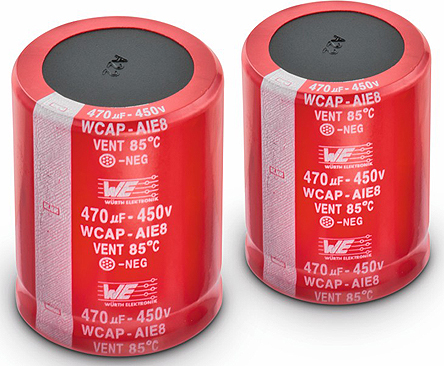 Wurth Elektronik 180μF Aluminium Electrolytic Capacitor 450V dc, Snap-In - 861221484010
