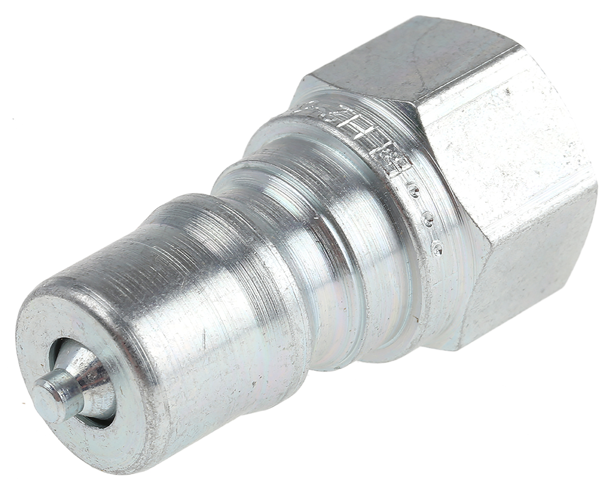 Parker Steel Male Hydraulic Quick Connect Coupling, G 1/4 Female
