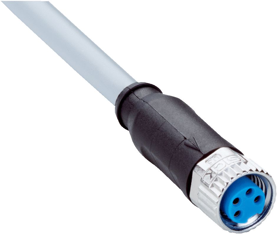 SICK Female 4 way Straight M8 to Male 4 way Straight M12 Connector Cable, 15 m