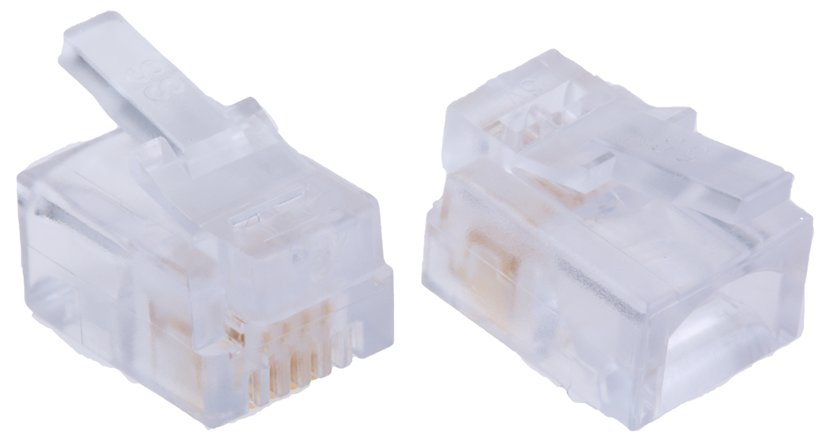 Bel-Stewart 940-SP Series Male RJ14 Connector, Cable Mount, Cat3, UTP Shield Straight 6P/4C -Way