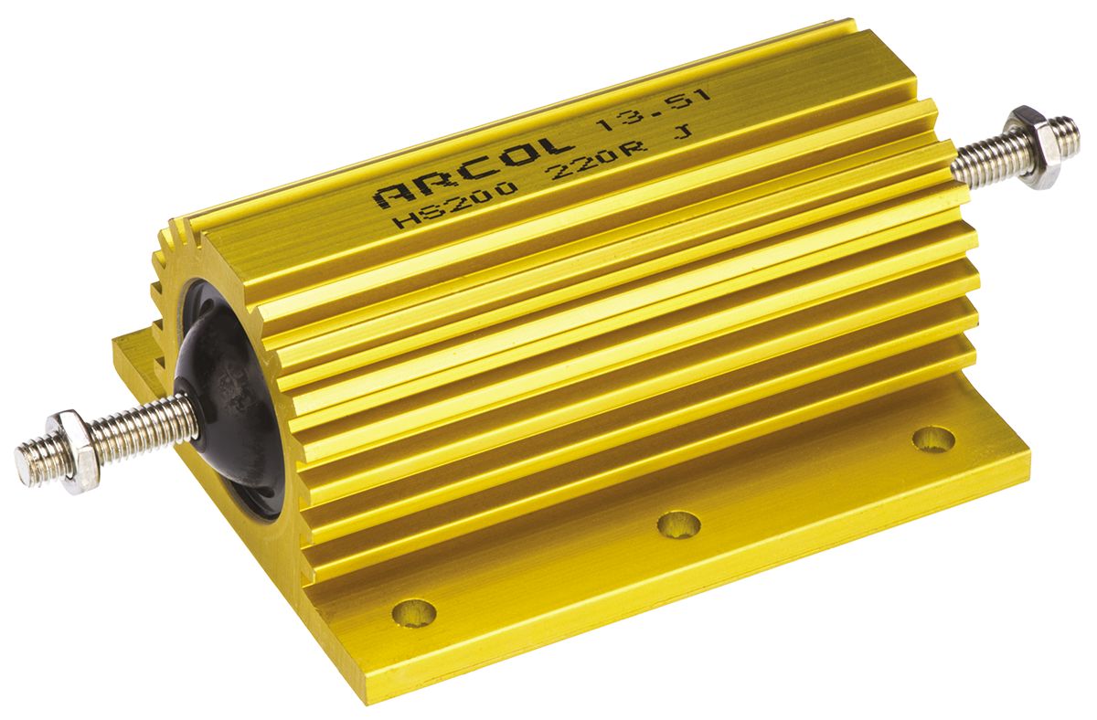 Arcol, 220Ω 200W Wire Wound Chassis Mount Resistor HS200 220R J ±5%