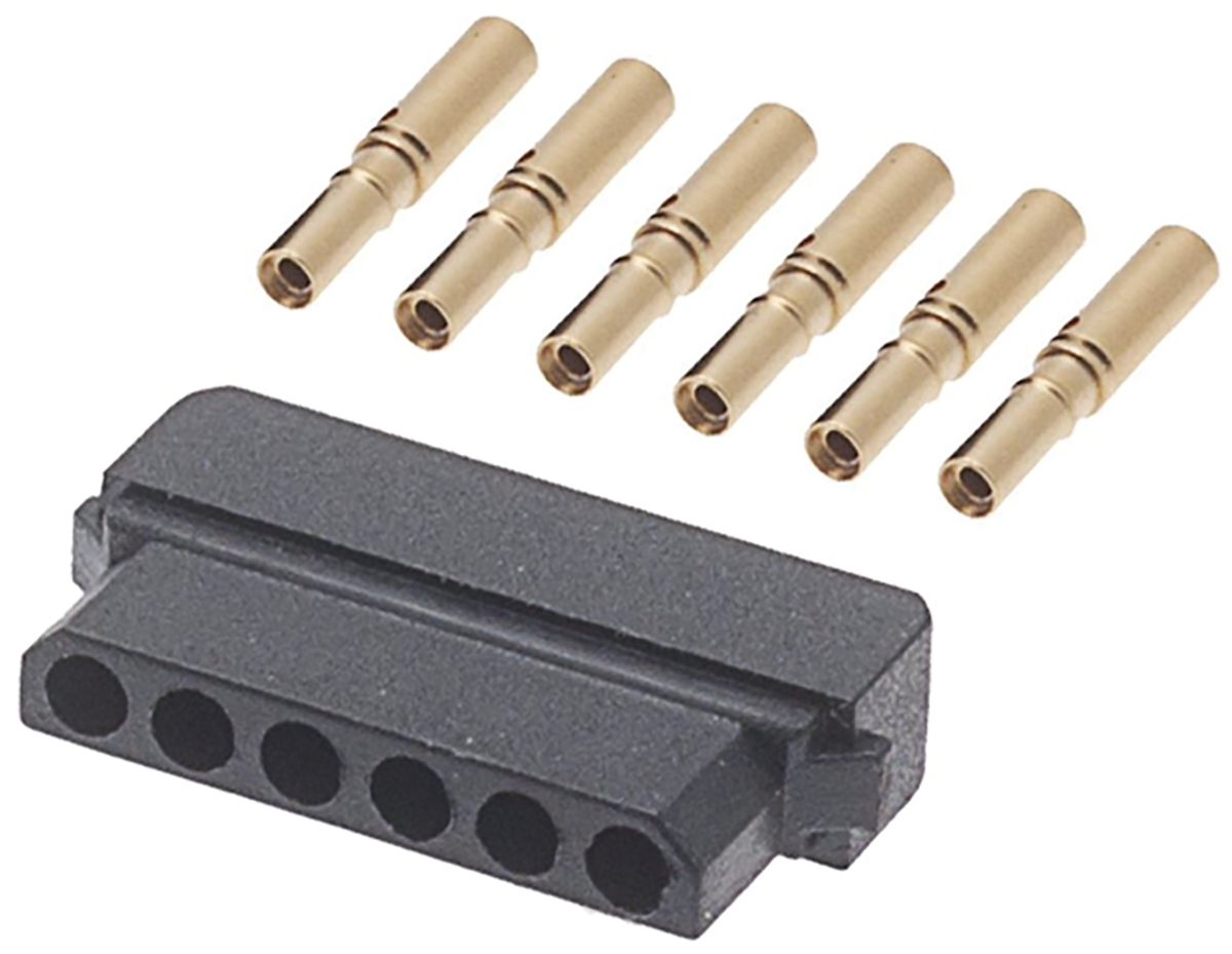HARWIN Datamate Connector Kit Containing 6 way SIL Female Shell, Crimps