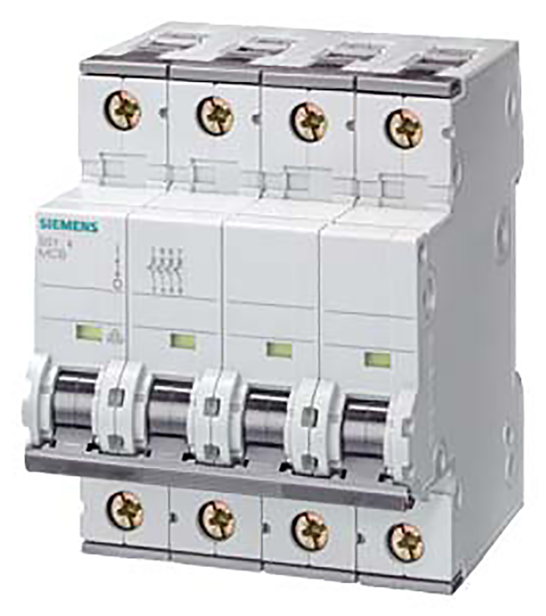 Sentron 5SY4 MCB Mini Circuit Breaker 4P, 40 A, 10 kA, Curve B