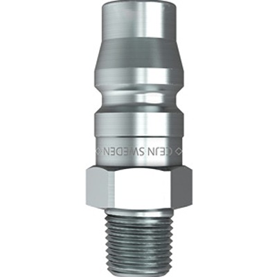CEJN Zinc Plated Steel Male Pneumatic Quick Connect Coupling, R 3/8 Threaded