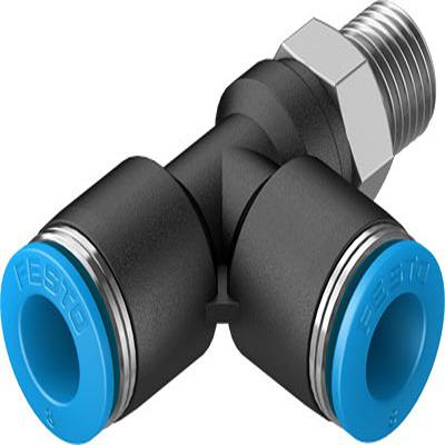 Festo QSTL Series T Fitting, R 1/8 Male to 8 mm, Threaded-to-Tube Connection Style, 153120