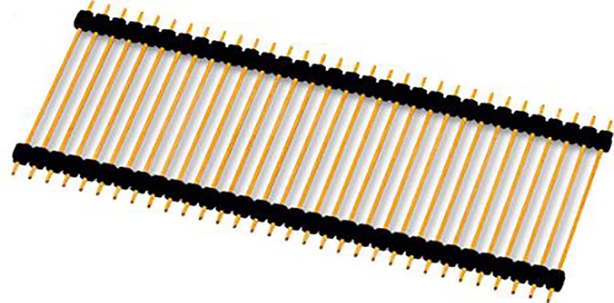 Wurth Elektronik WR-PHD Series Horizontal Through Hole Pin Header, 32 Contact(s), 2.54 mm Pitch, 1 Row, Unshrouded