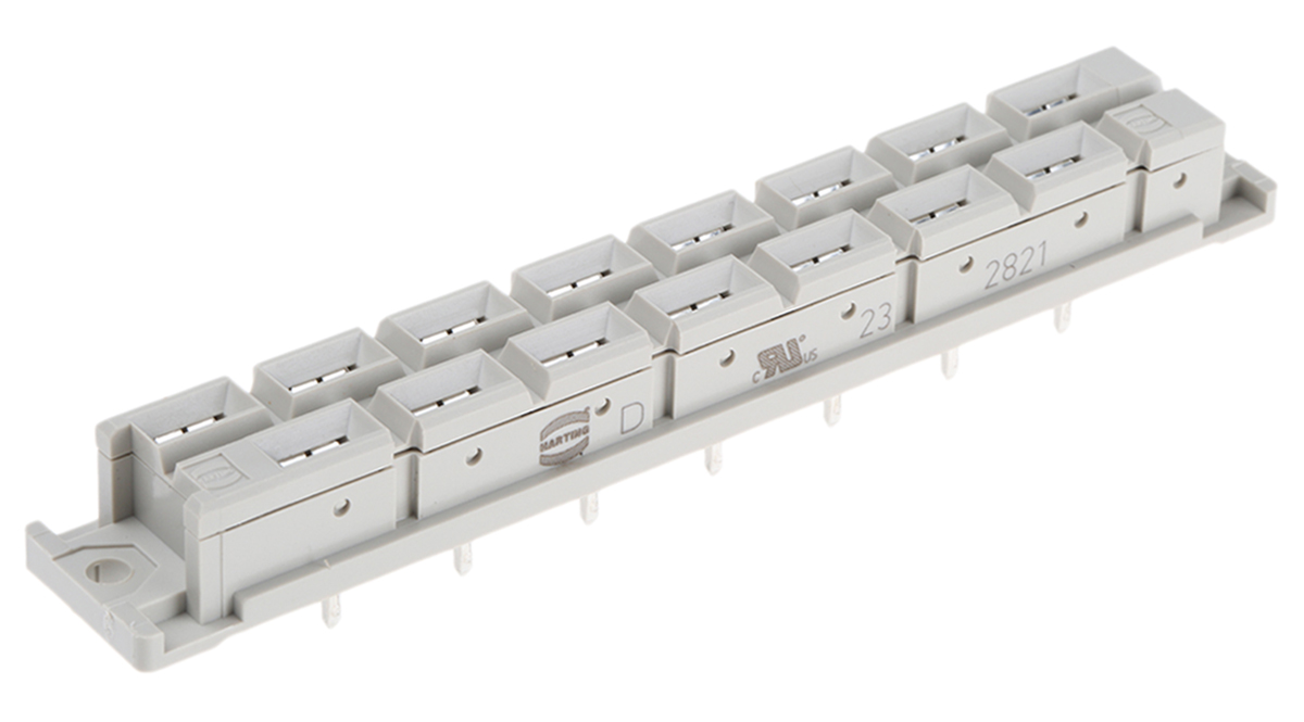 HARTING DIN 41612 15 Way 10.16mm Pitch, Type Connector Class C1, 2 Row, Straight DIN 41612 Connector, Socket