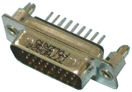 Amphenol Communications Solutions L717HD 15 Way Through Hole D-sub Connector Plug, with 4-40 UNC Threaded Inserts,