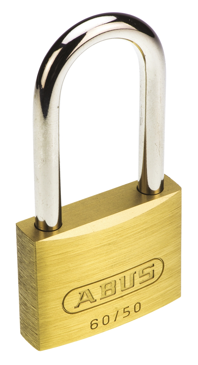 ABUS Key Weatherproof Brass, Steel Padlock, Keyed Alike, 8mm Shackle, 50mm Body