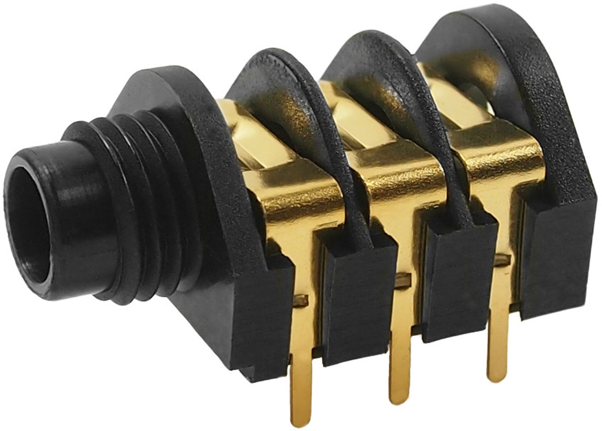 RS PRO Jack Connector 6.35 mm Panel Mount Stereo Socket, 3Pole 5A