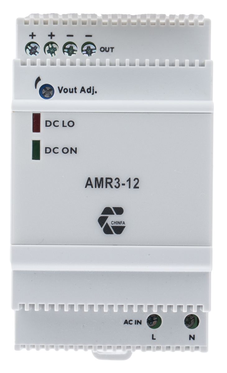 Chinfa AMR3 Switched Mode DIN Rail Power Supply, 90 → 264V ac ac Input, 12V dc dc Output, 2.75A Output, 33W