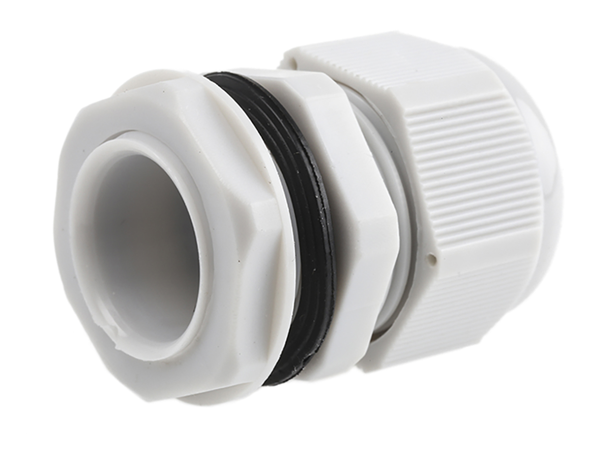 HellermannTyton NGM Series Grey Nylon Cable Gland, M25 Thread, 13mm min., 18mm max., IP68