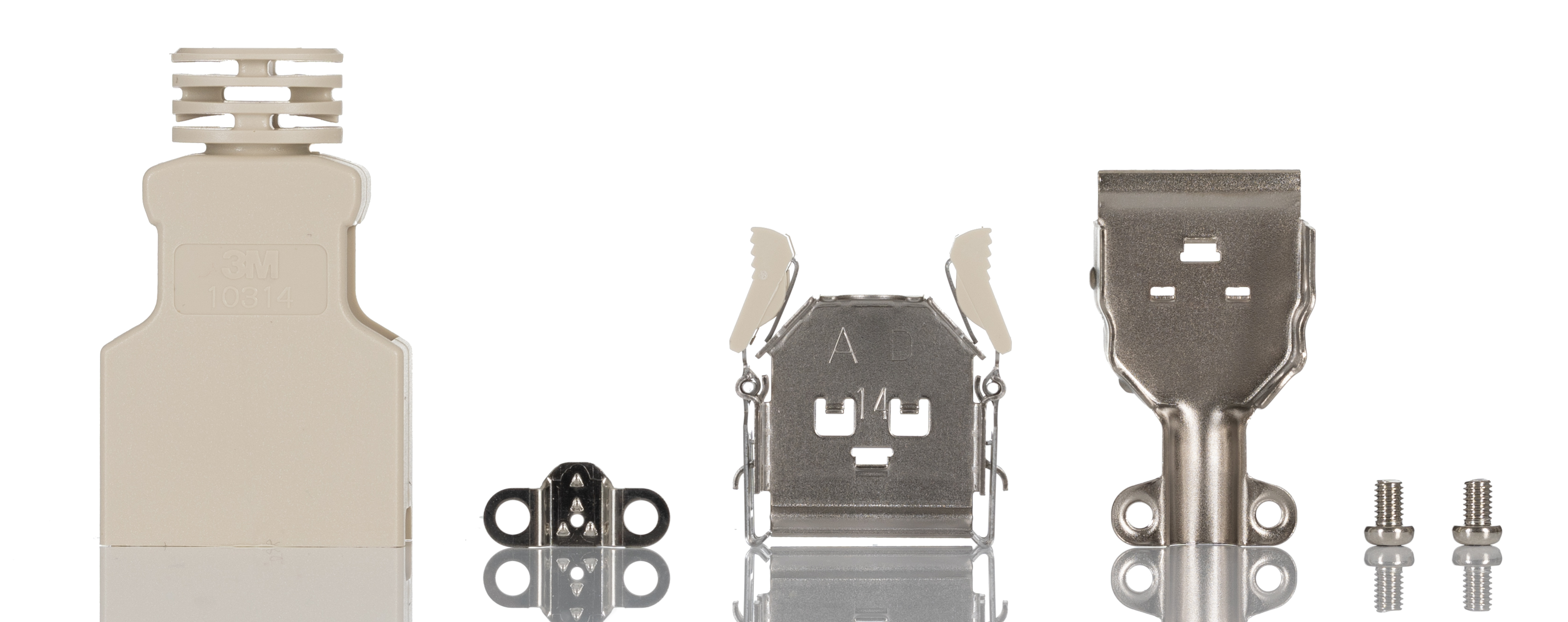 3M 103 Series ABS D Sub Backshell, 14 Way, Strain Relief