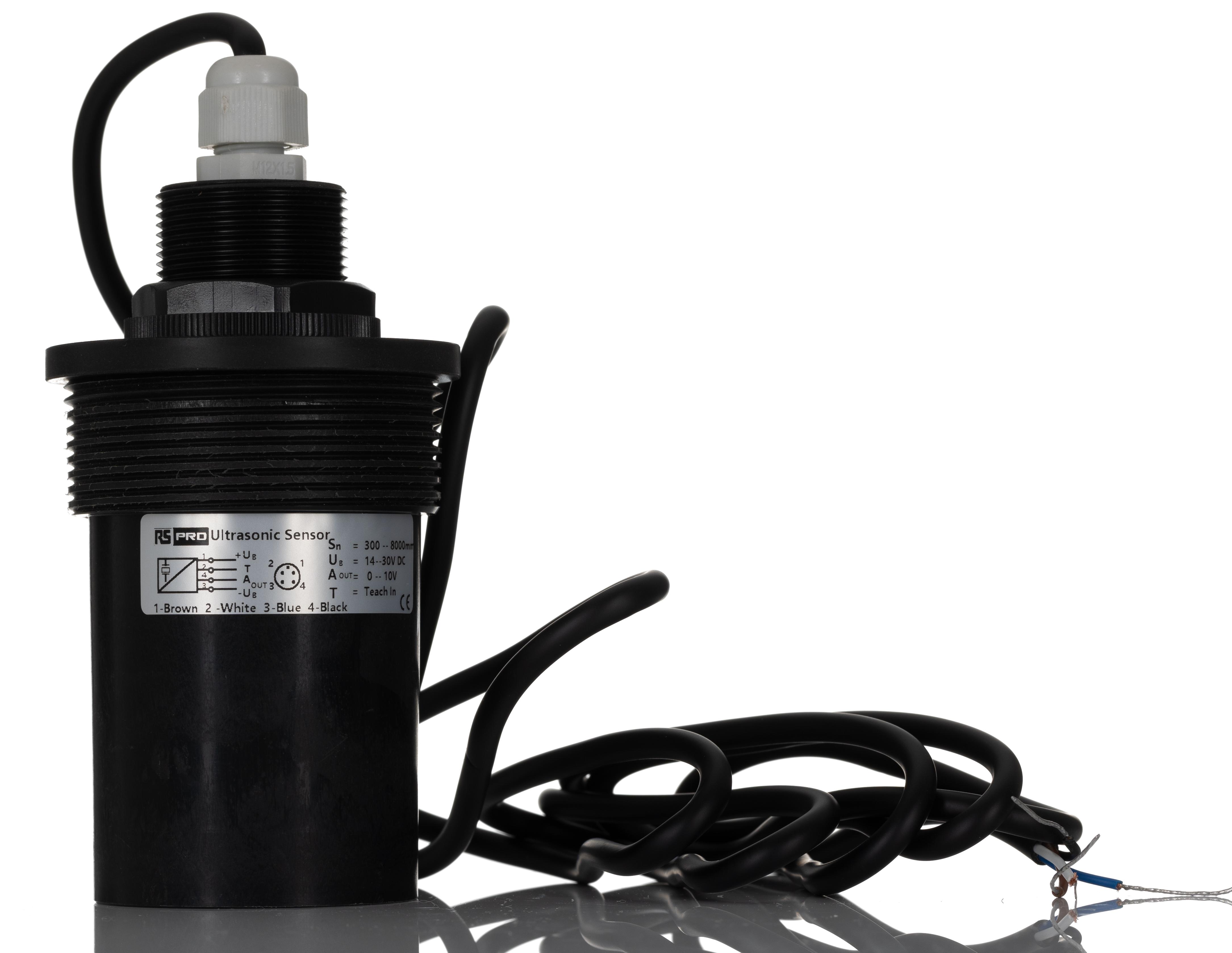 RS PRO Ultrasonic Level Sensor, 0 - 10 V Output, Threaded, PVDF Body