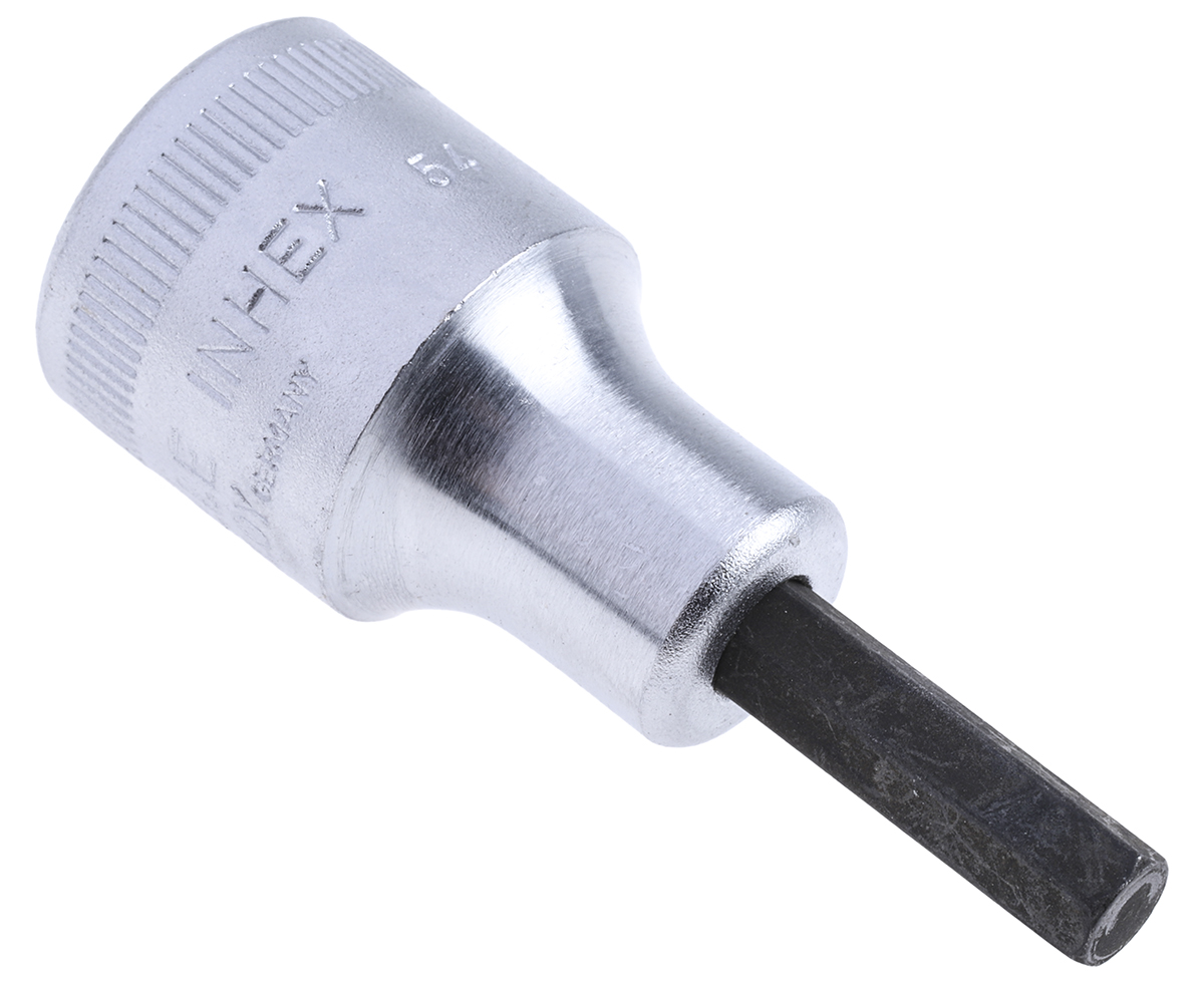 STAHLWILLE 1/2 in Drive Bit Socket, Hex Bit, 6mm, 60 mm Overall Length