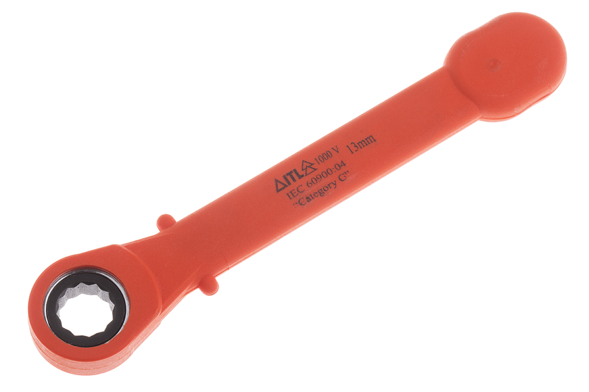 ITL Insulated Tools Ltd Ring Spanner, 13mm, Metric, 218 mm Overall, VDE/1000V