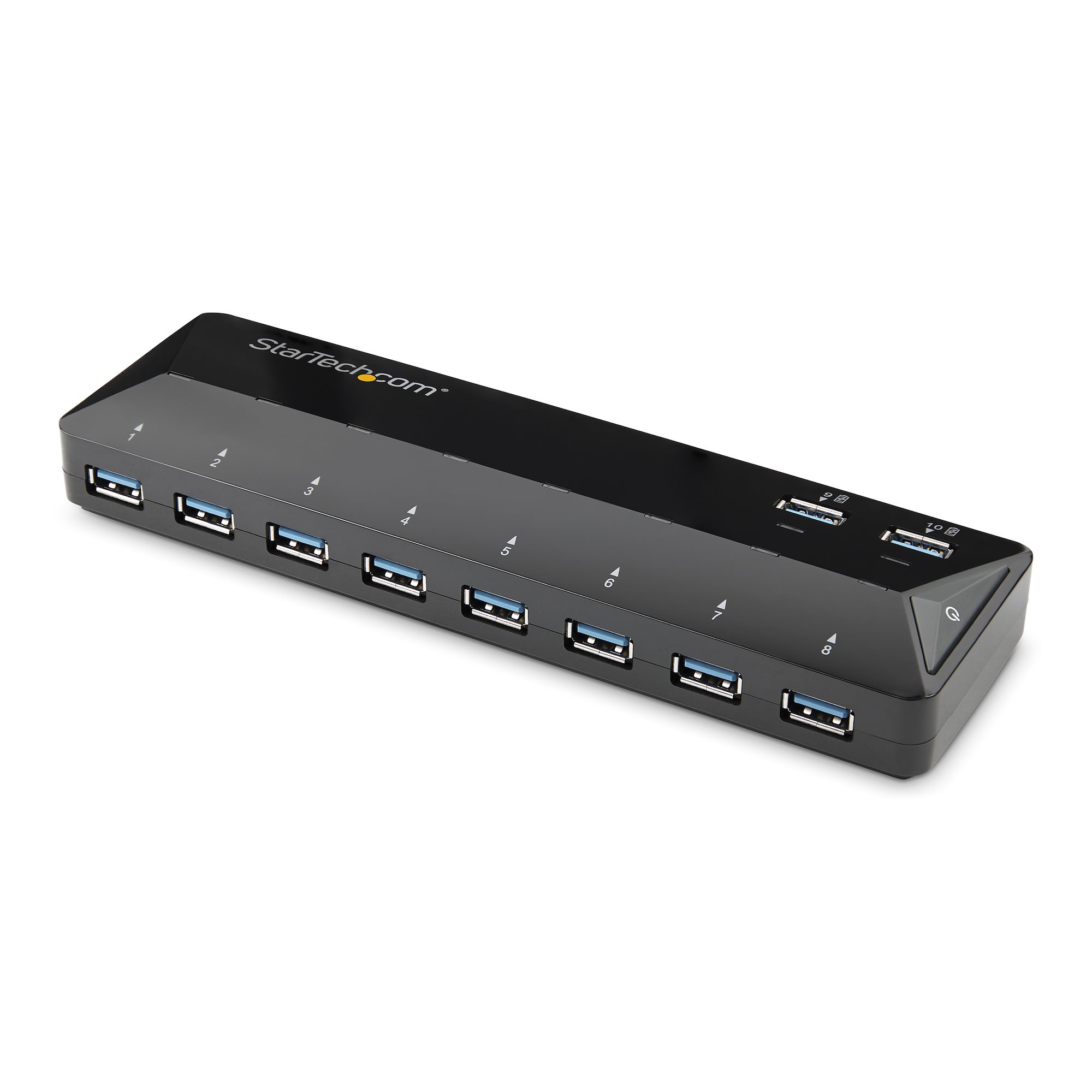 StarTech.com 10 Port USB 3.0 USB A  Hub, AC Adapter Powered, 201 x 60 x 24mm