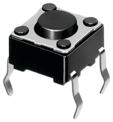 Alps Alpine Black Button Tactile Switch 0.7mm Snap-In