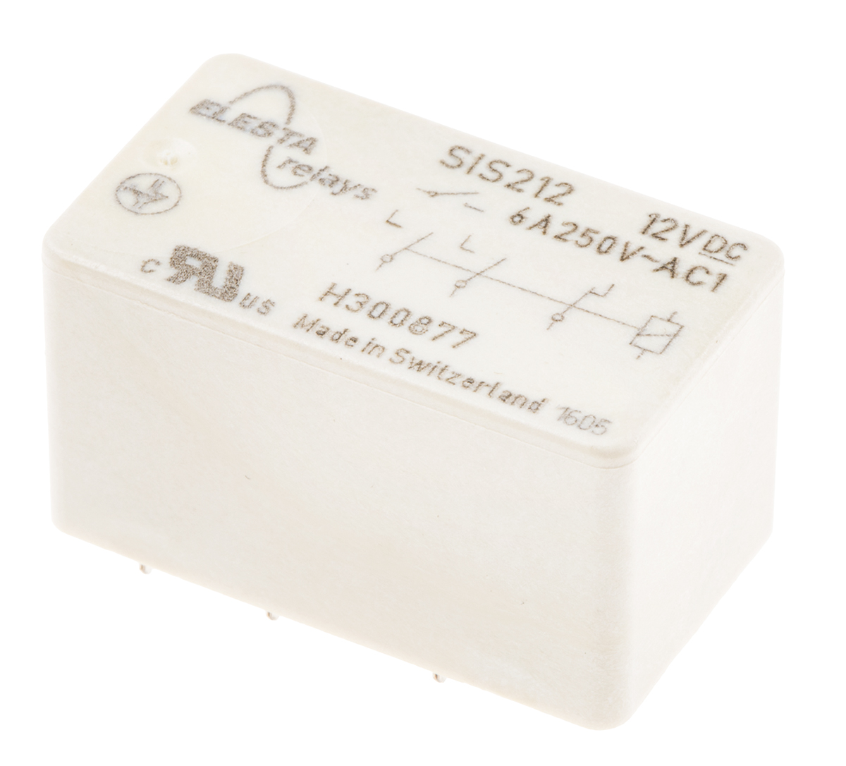 Elesta PCB Mount Force Guided Relay, 12V dc Coil Voltage, DPST, SPST