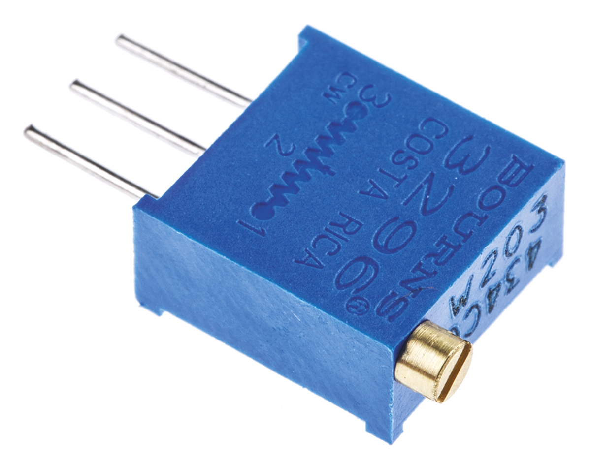 20kΩ, Through Hole Trimmer Potentiometer 0.5W Top Adjust Bourns, 3296