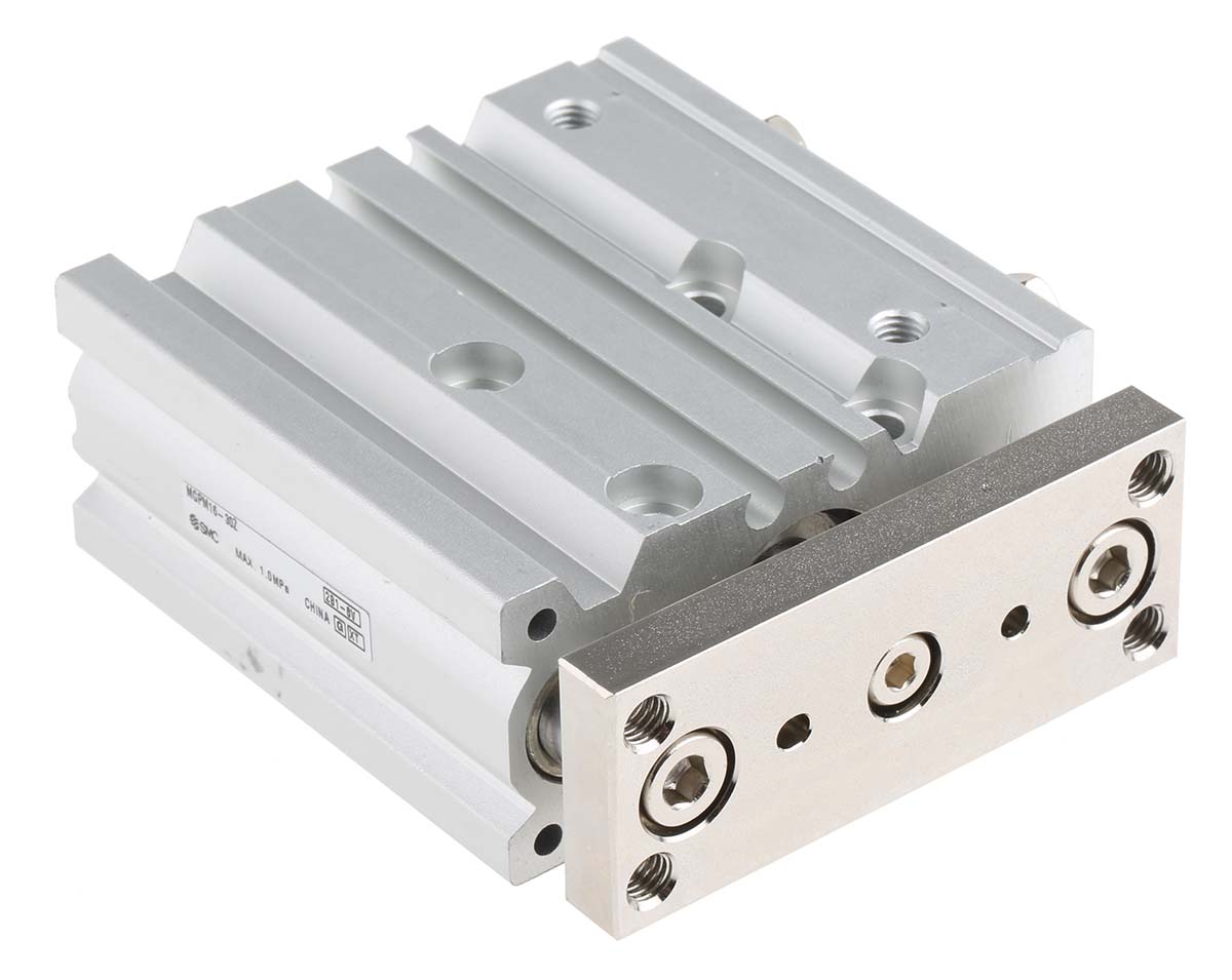 SMC Pneumatic Guided Cylinder - 16mm Bore, 30mm Stroke, MGP Series, Double Acting