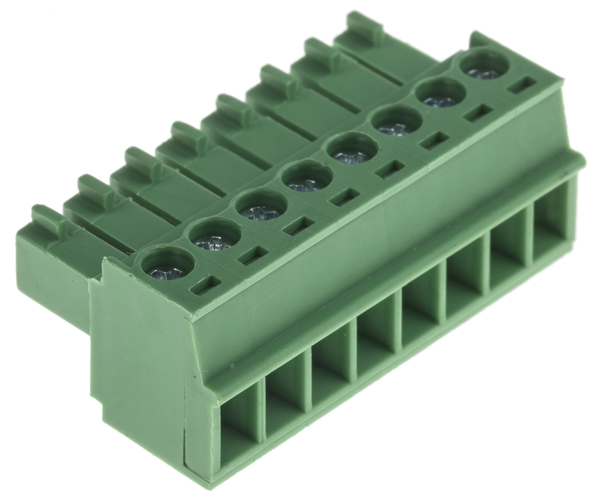 RS PRO, 3.5mm Pitch, 8 Way, , Pluggable Terminal Block, Plug, Through Hole, Screw Termination