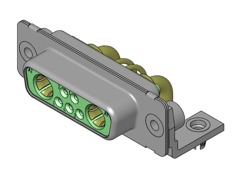 FCT from Molex 173107 7 Way Right Angle D-sub Connector Socket, 2.54mm Pitch, with 4-40 Screw Locks